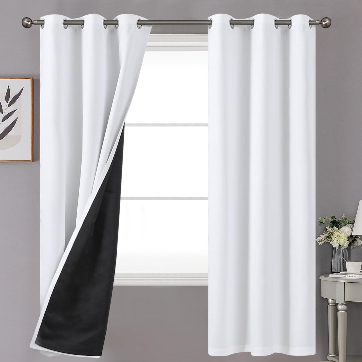 YoungsTex 100% Blackout Curtains for Full Light Blocking