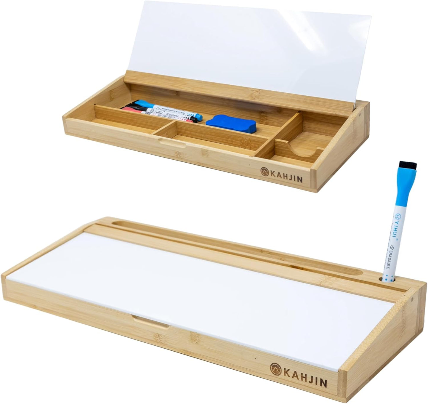 KAHJIN Bamboo Desk Whiteboard - Organize Efficiently!