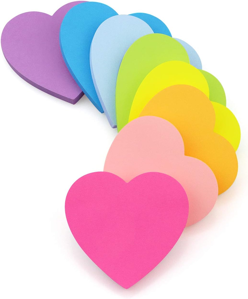 SIMONA Heart Sticky Notes - 8 Bright Colors!