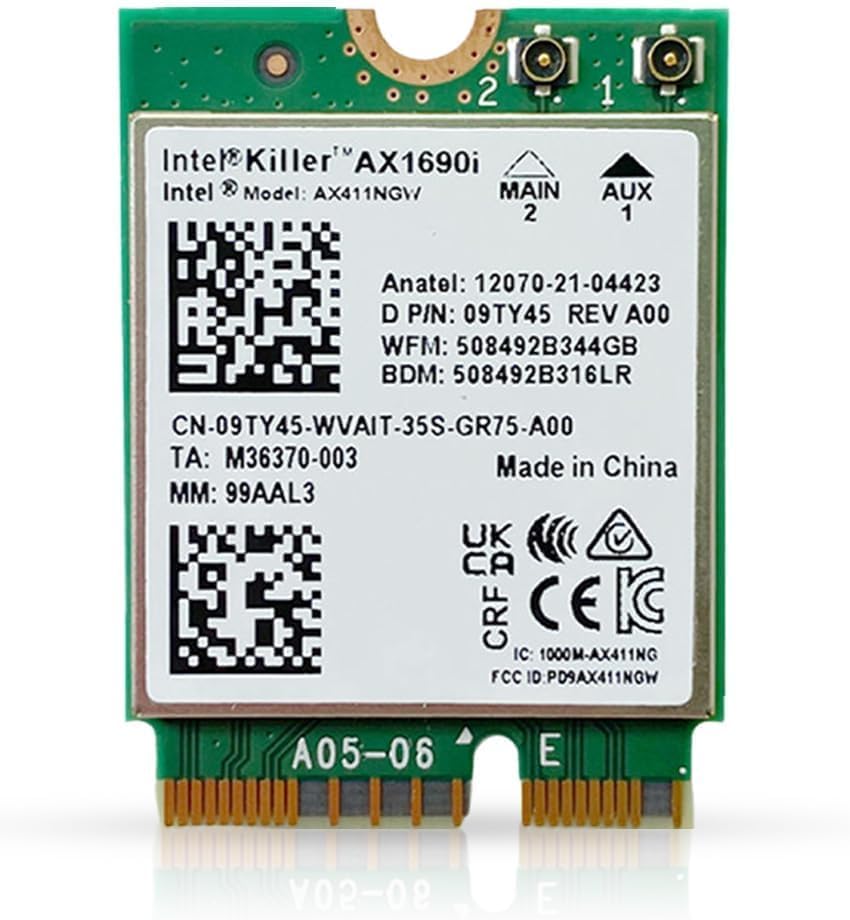 AX1690i Killer Series Upgraded AX411 WiFi 6E Adapter for Gaming