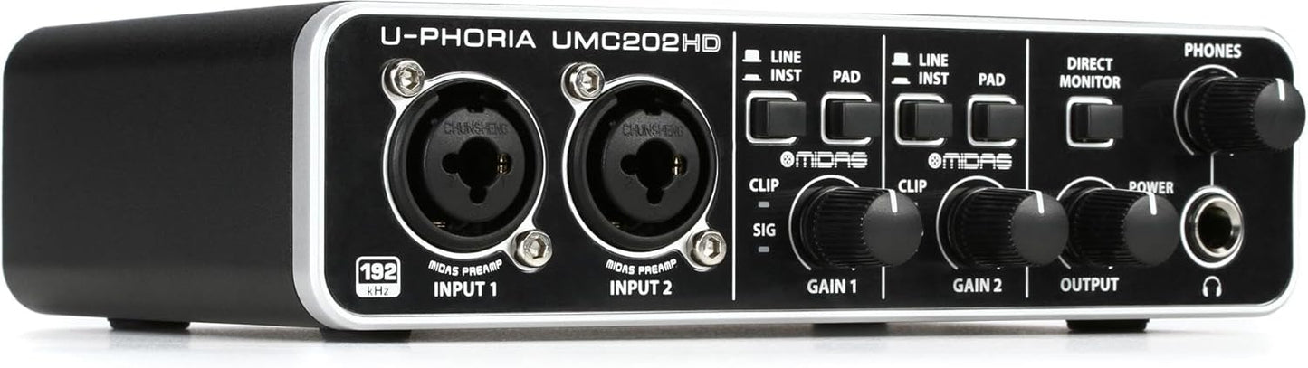 Behringer UMC202HD Audiophile USB Audio Interface for Recording