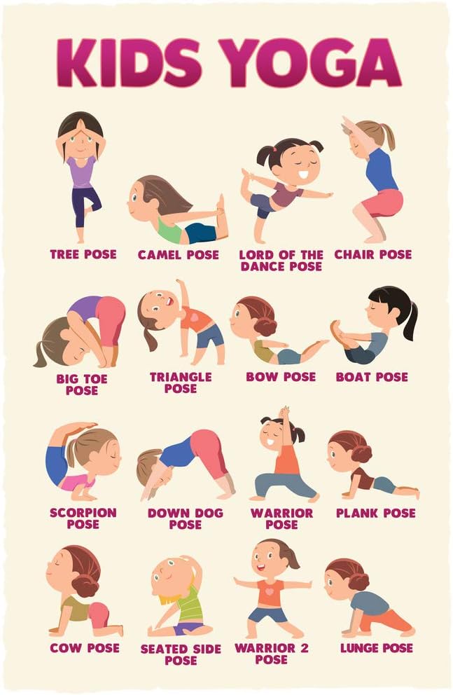 Kids Chakra Yoga Poster for Fun Exercise | Poster Foundry