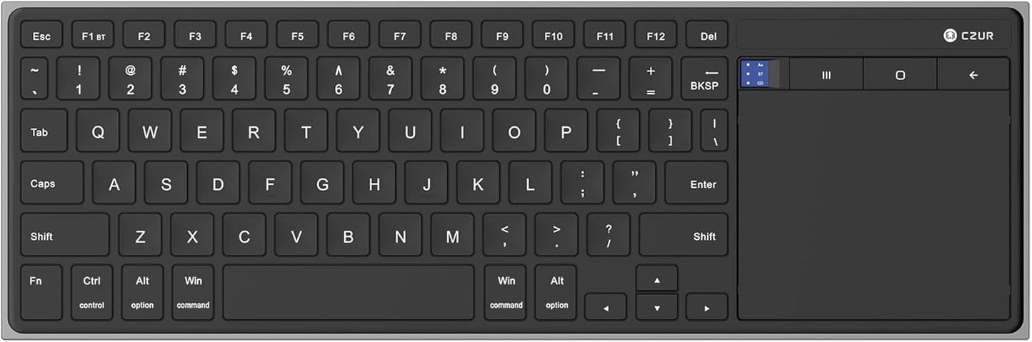 Portable Bluetooth Keyboard with Touchpad for Multi-Device Use