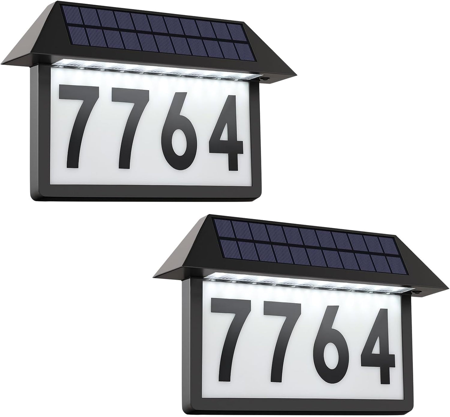 2-Pack Solar Address Sign with 3 Lighting Modes for Home Use