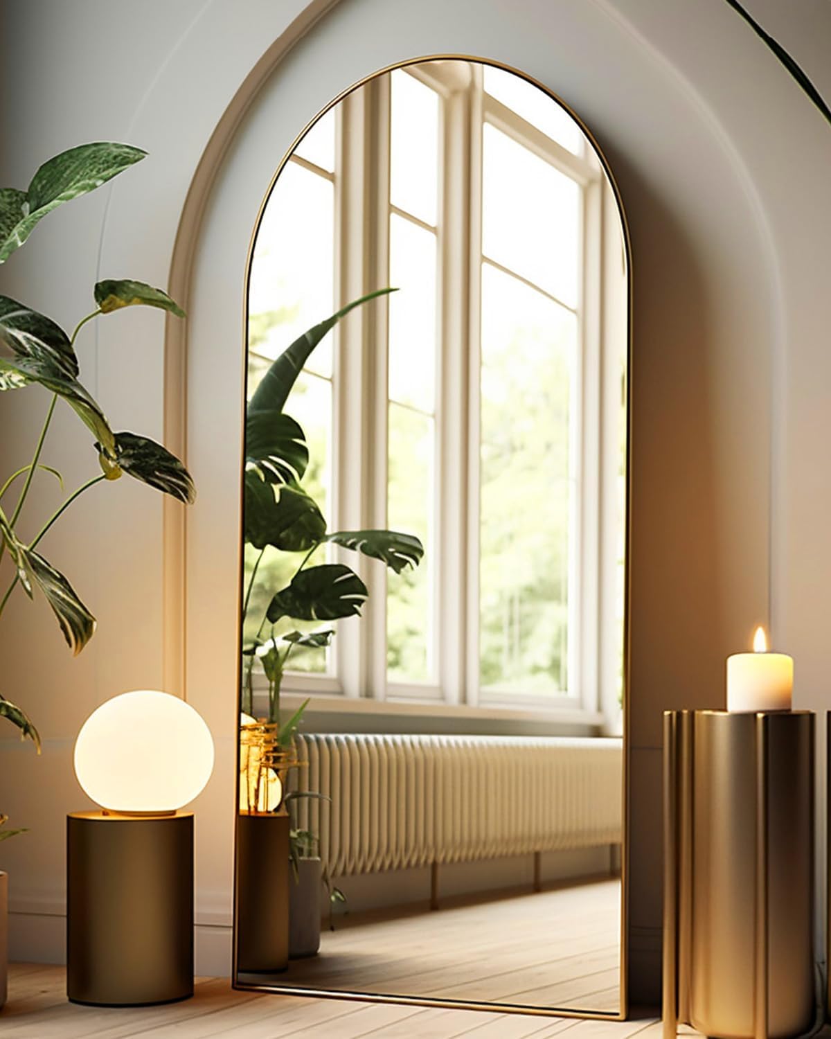 Arched Full Length Mirror 30in x 71in Oversized for Bedroom