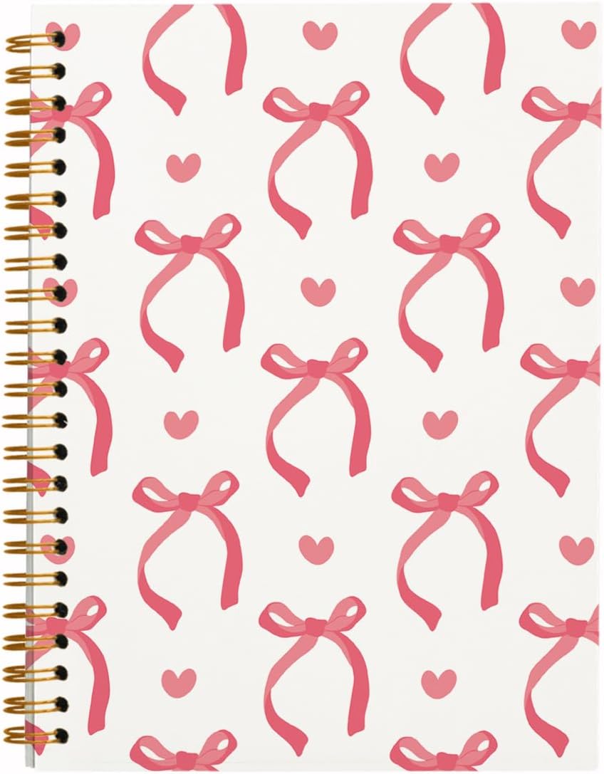 Trendy Coquette Red Bow Spiral Notebook - Perfect Gift for Girls & Women!