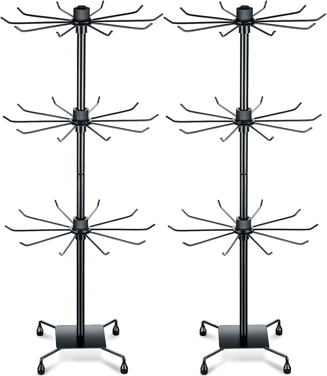 BBTO Rotating Display Stand for Jewelry with Hooks - 2 Pcs