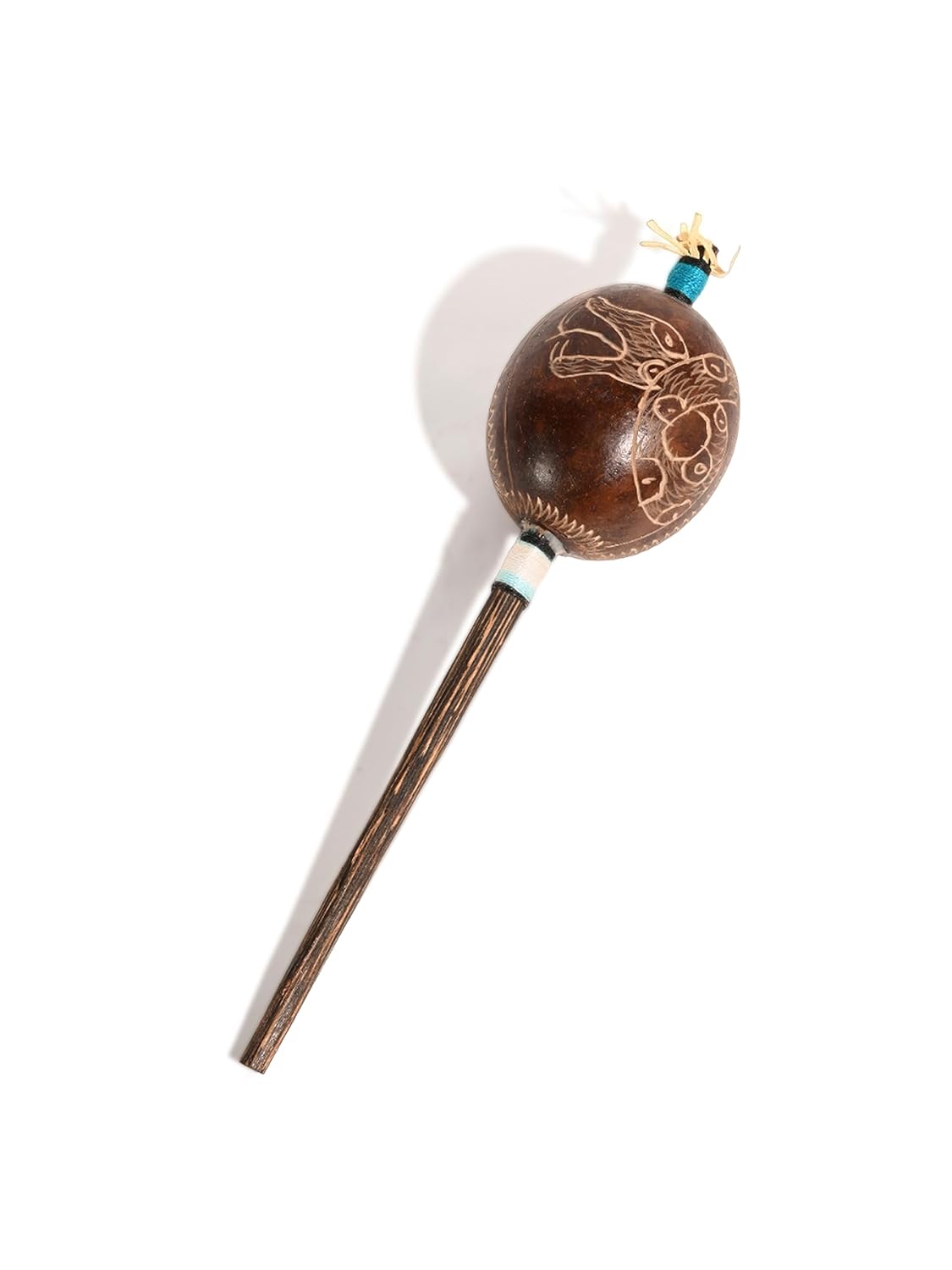 Peruvian Gourd Rattle - Unique Handcrafted Art Piece
