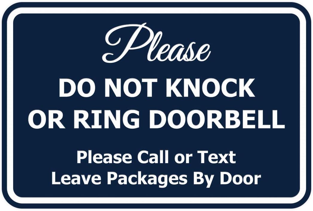 Classic Framed Please Do Not Knock Door Sign - 5 Pack Set