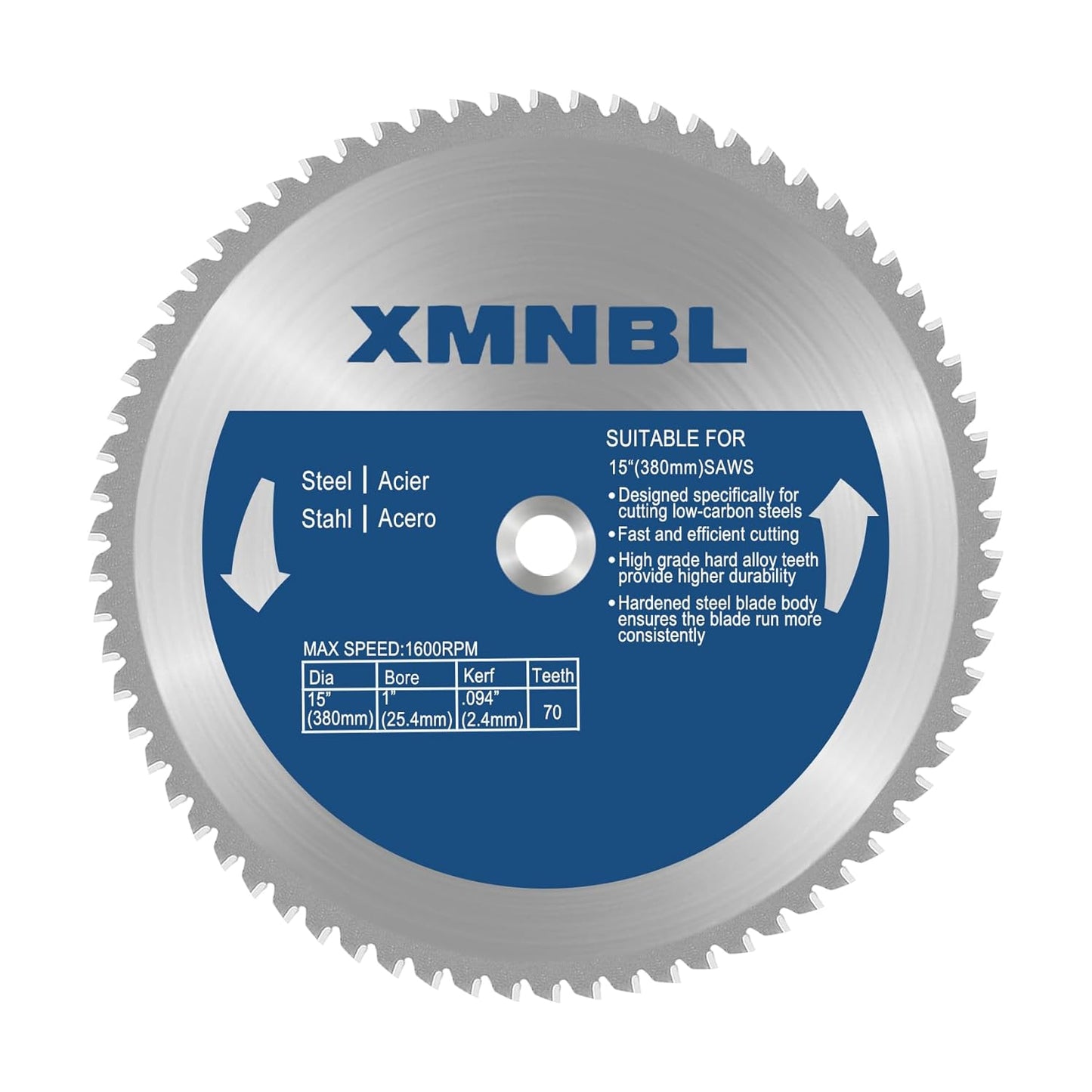 15-Inch Metal Cutting Saw Blade for Evolution S380CPS and More
