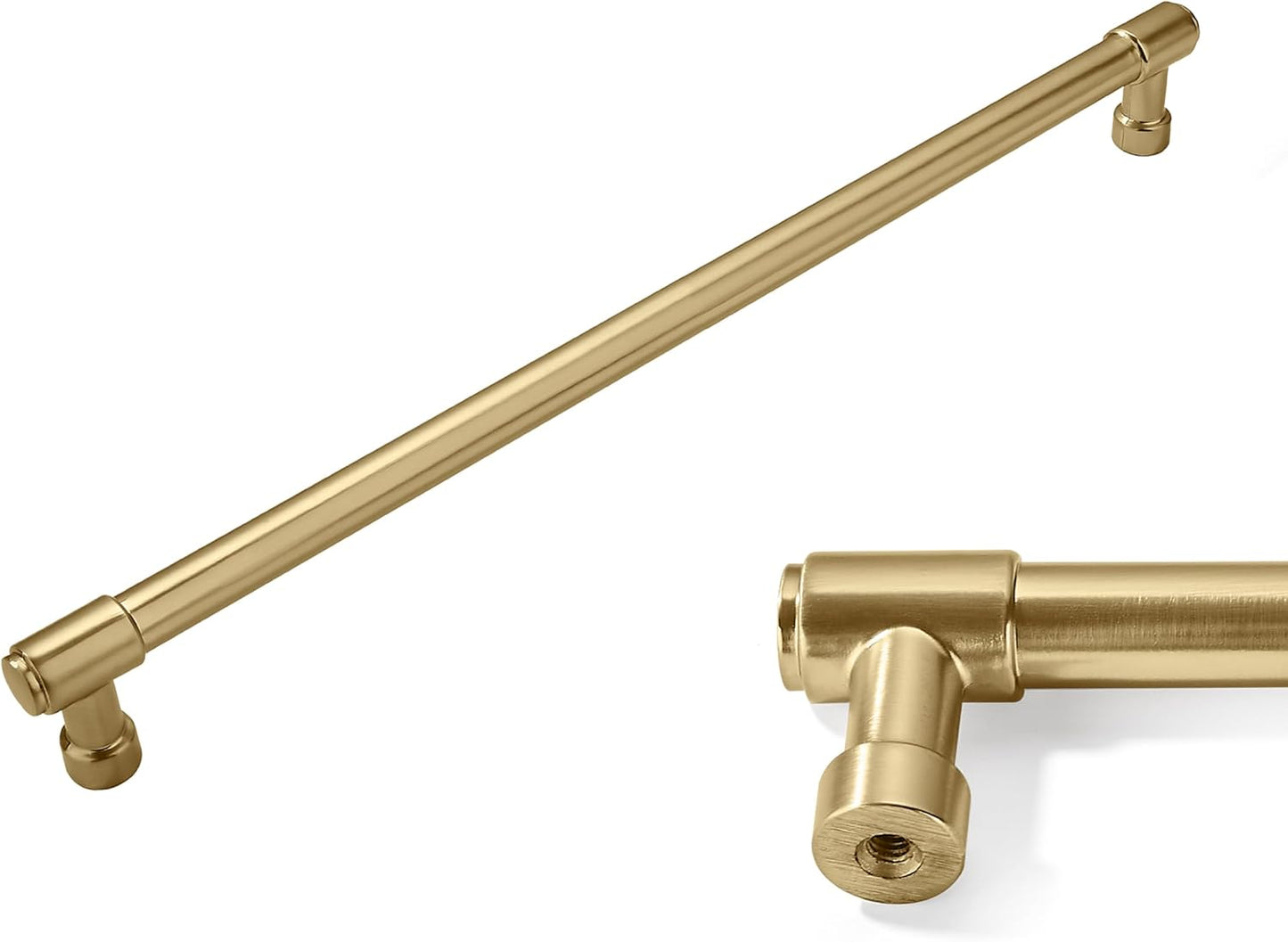Khtumeware 10 Inch Brushed Brass Cabinet Pulls - 6 Pack