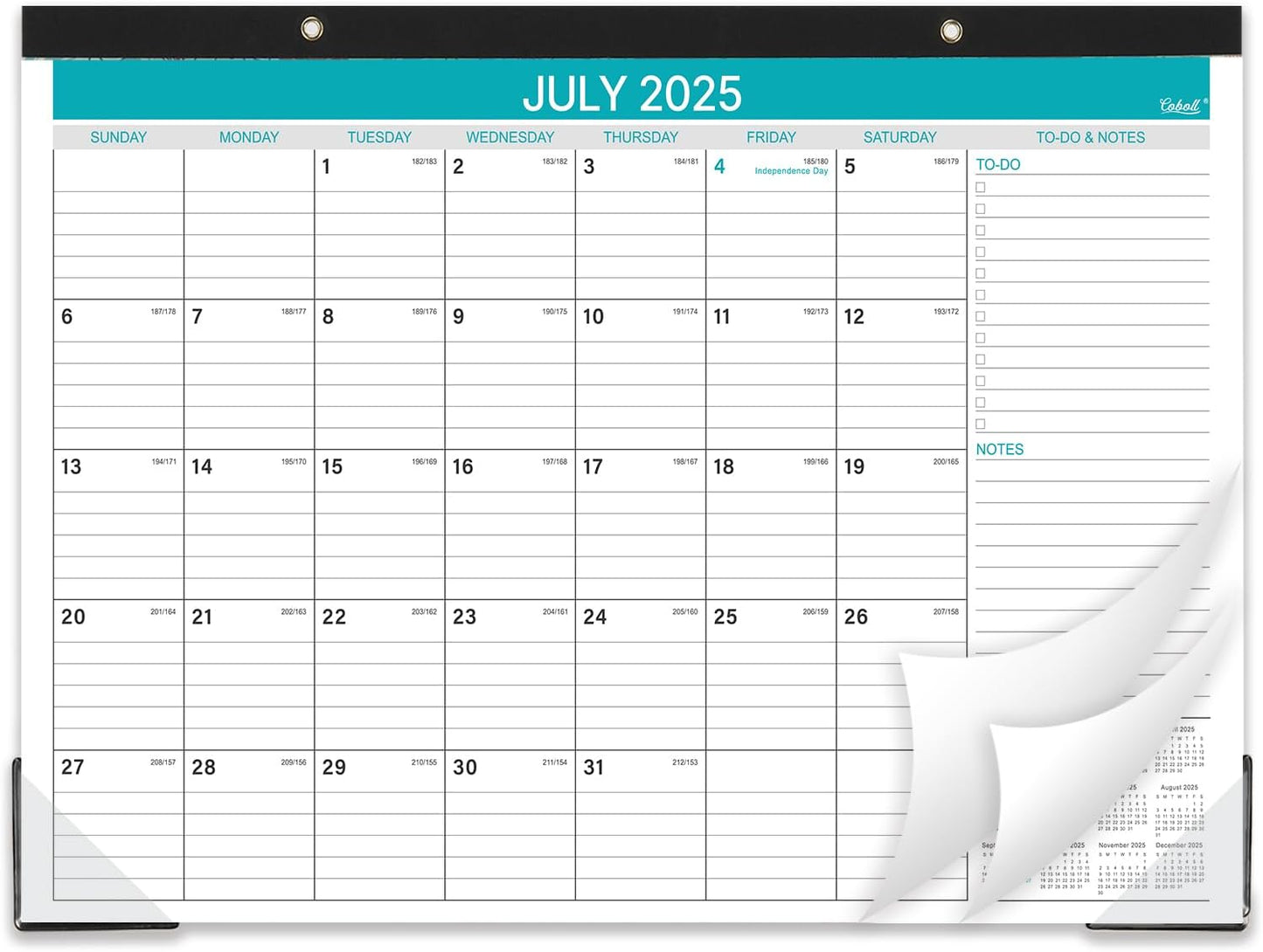 2025-2026 Desk Calendar - Plan Ahead with Large Ruled Blocks!