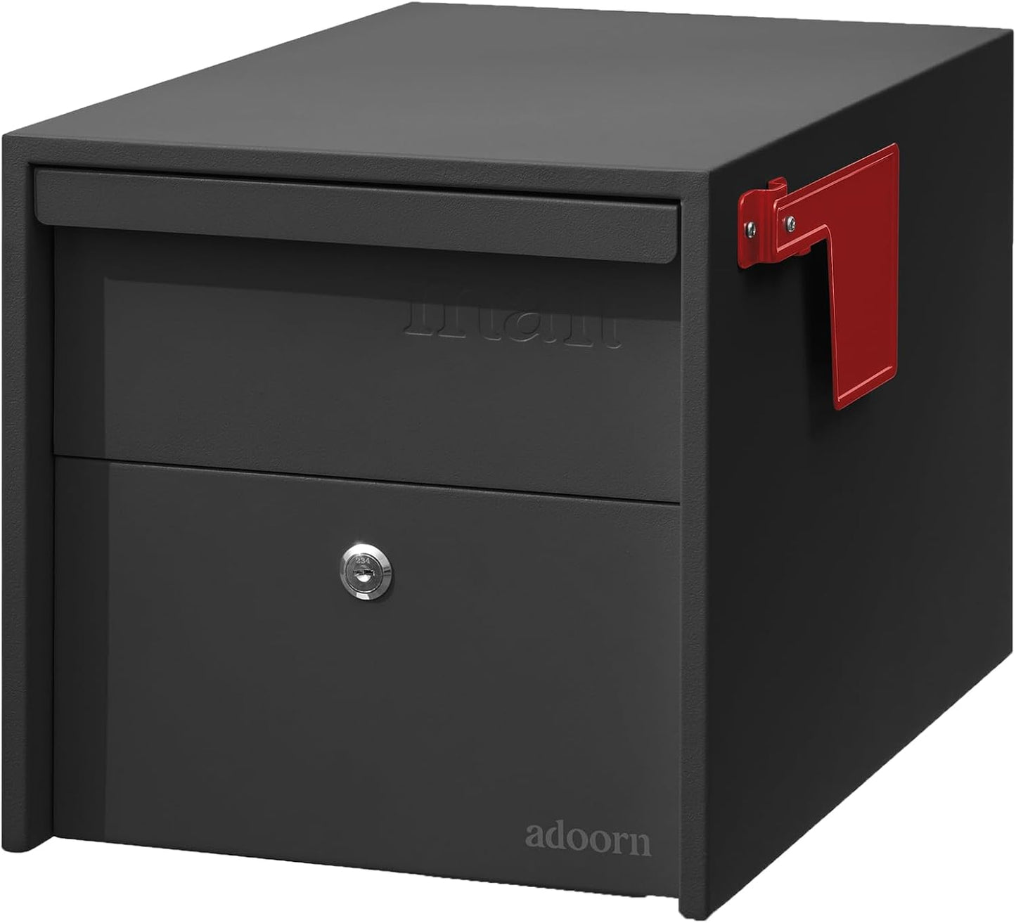 Adoorn Lockable Post Mount Mailbox - Modern Anti-Theft Design
