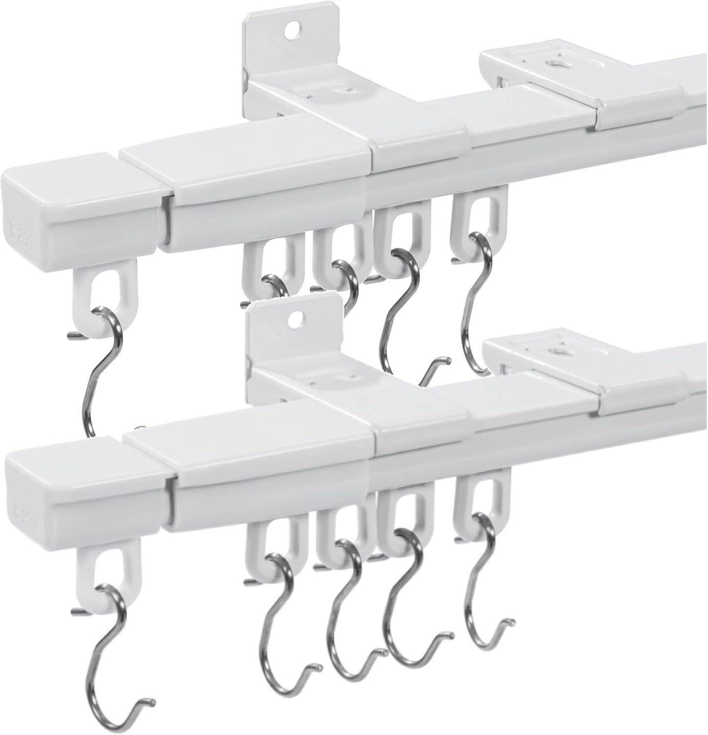 Silent Rollers Retractable Curtain Track Set - Quick Install for Divider - TAPIRMAZE
