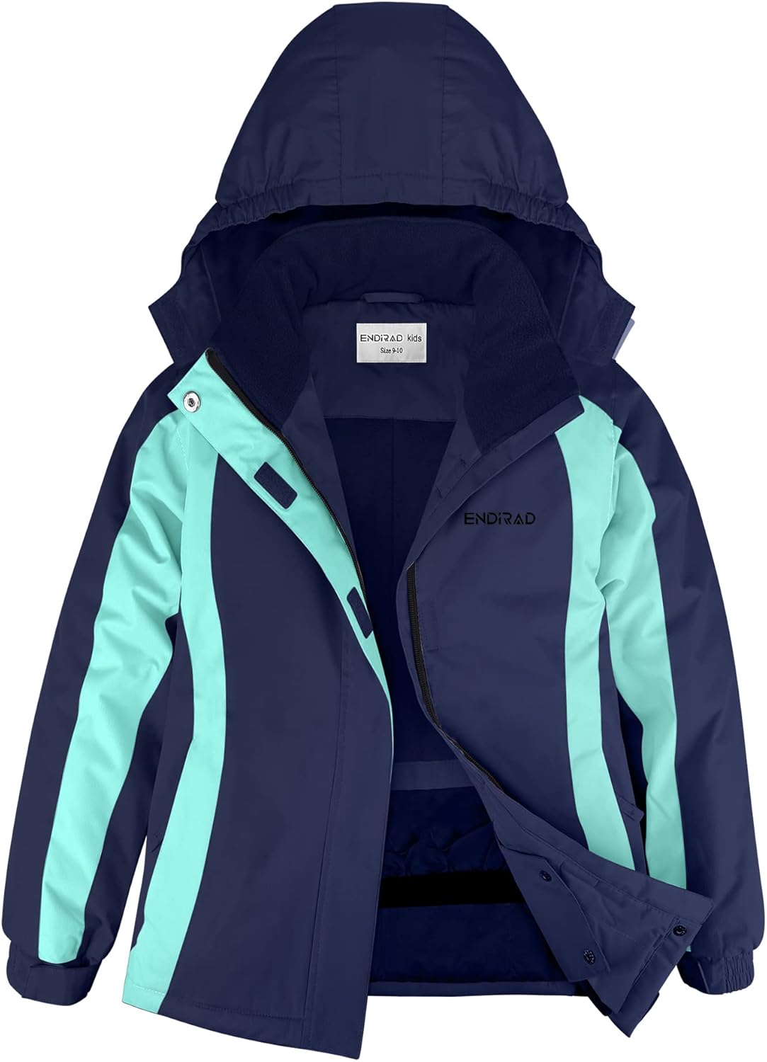 ENDIRAD Girls' Waterproof Ski Jacket - Warm & Windproof