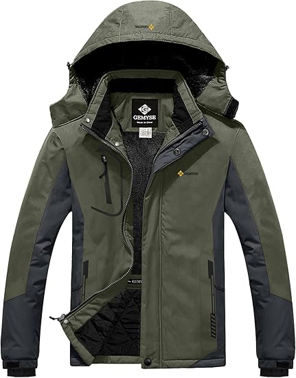 GEMYSE Men's Mountain Waterproof Ski Snow Jacket for Winter