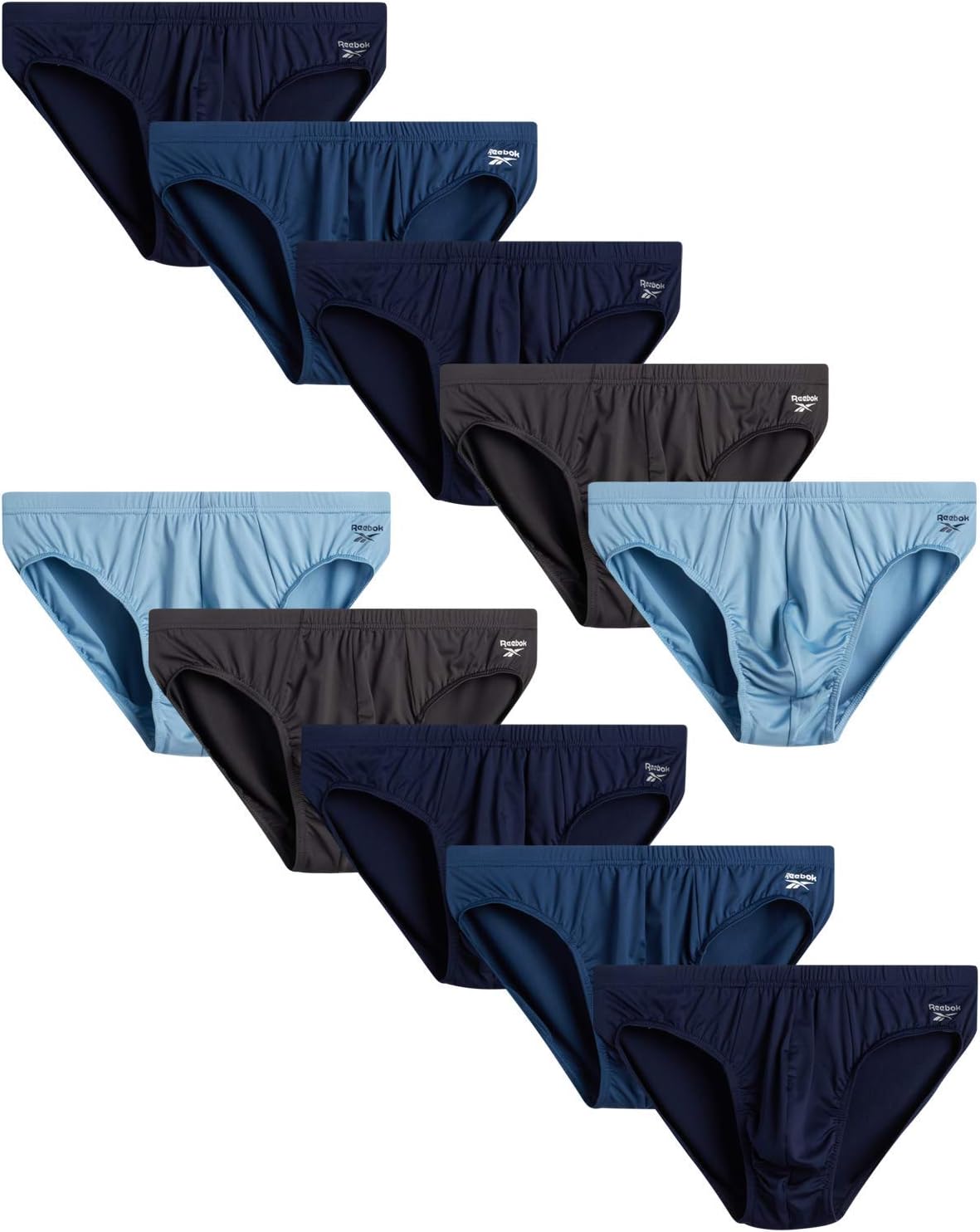 Reebok Men's Low Rise Briefs - 10 Pack Performance Underwear