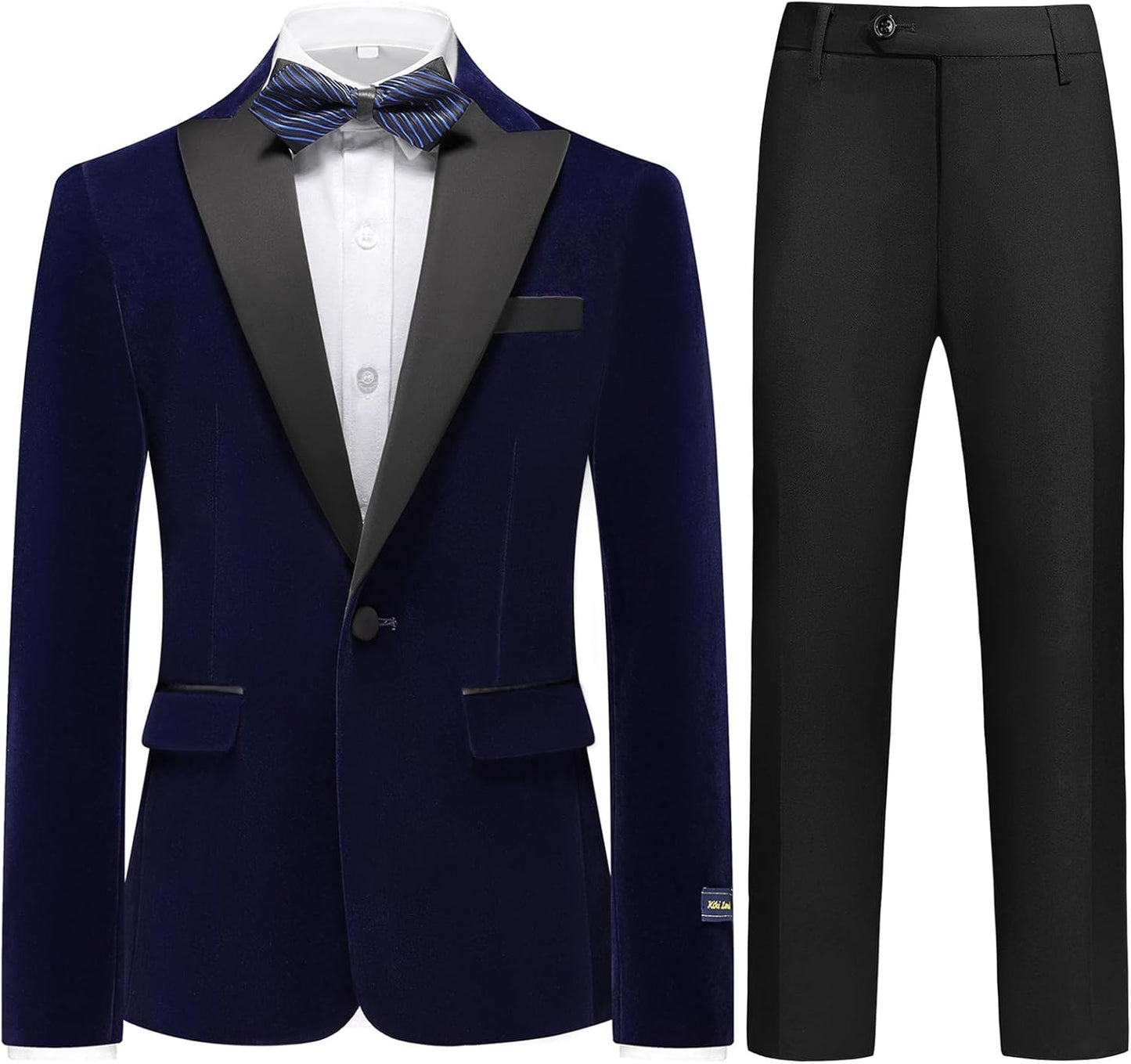 Boys Velvet Tuxedo Suit for Slim Fit Formal Events Size 4-20