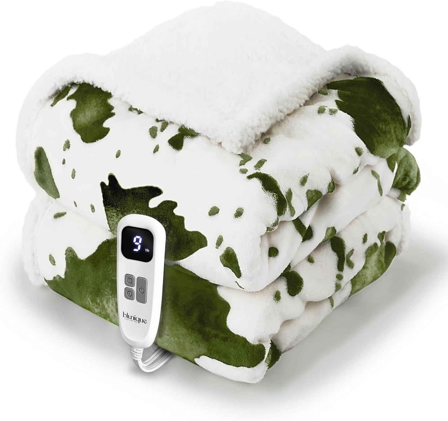 Cow Print Heated Throw Blanket by blunique - Cozy Comfort