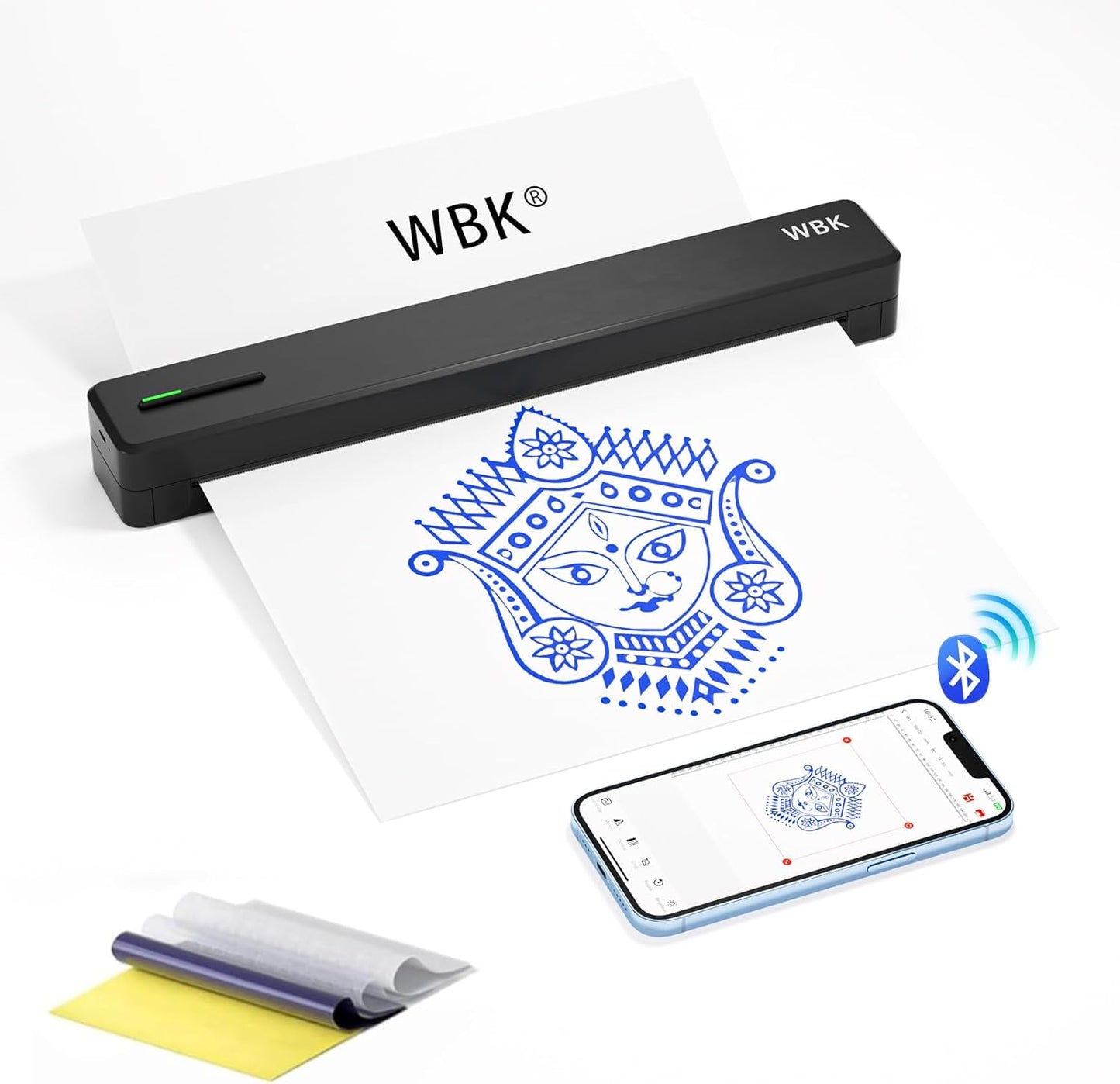 Portable Bluetooth Tattoo Printer with Transfer Paper