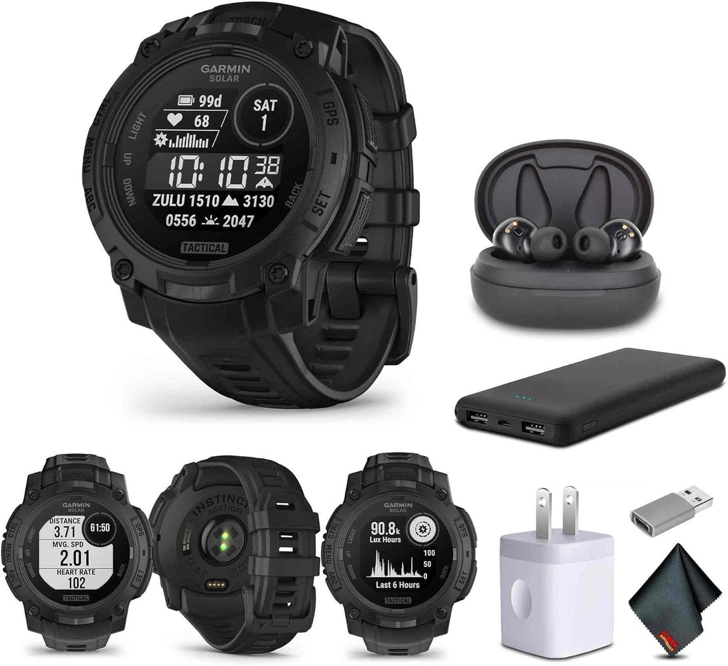 Garmin Instinct 3 Tactical Edition GPS Smartwatch Bundle Review