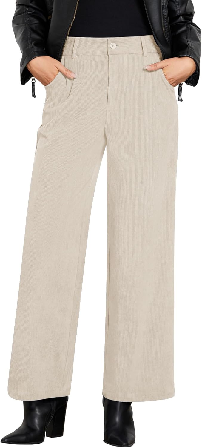 GRAPENT Corduroy Wide Leg Pants for Women - Trendy & Comfortable