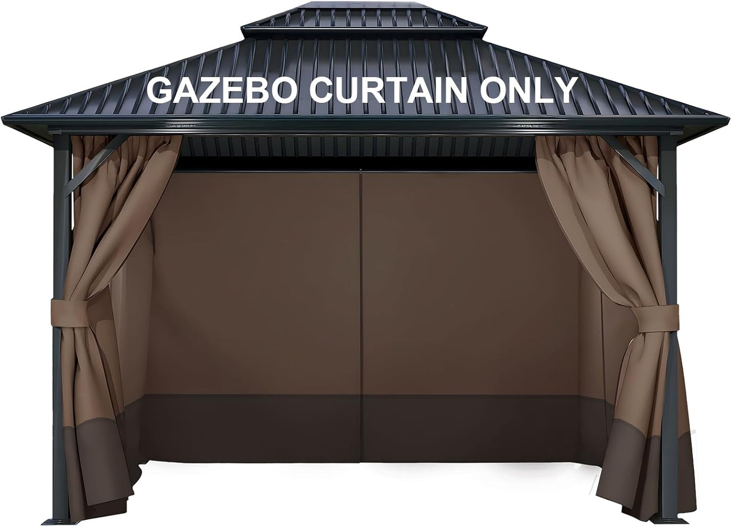 COWVIE 4-Panel Gazebo Replacement Curtains for Outdoor Privacy