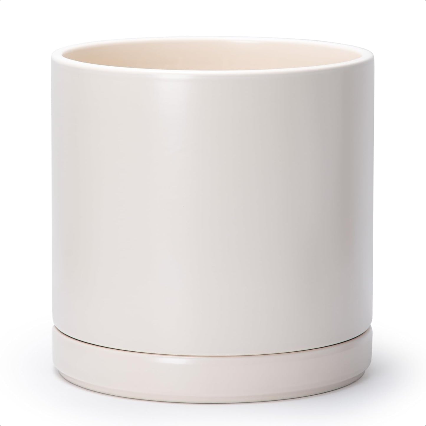 D'vine Dev 12 Inch Ceramic Planter Pot with Drainage Hole