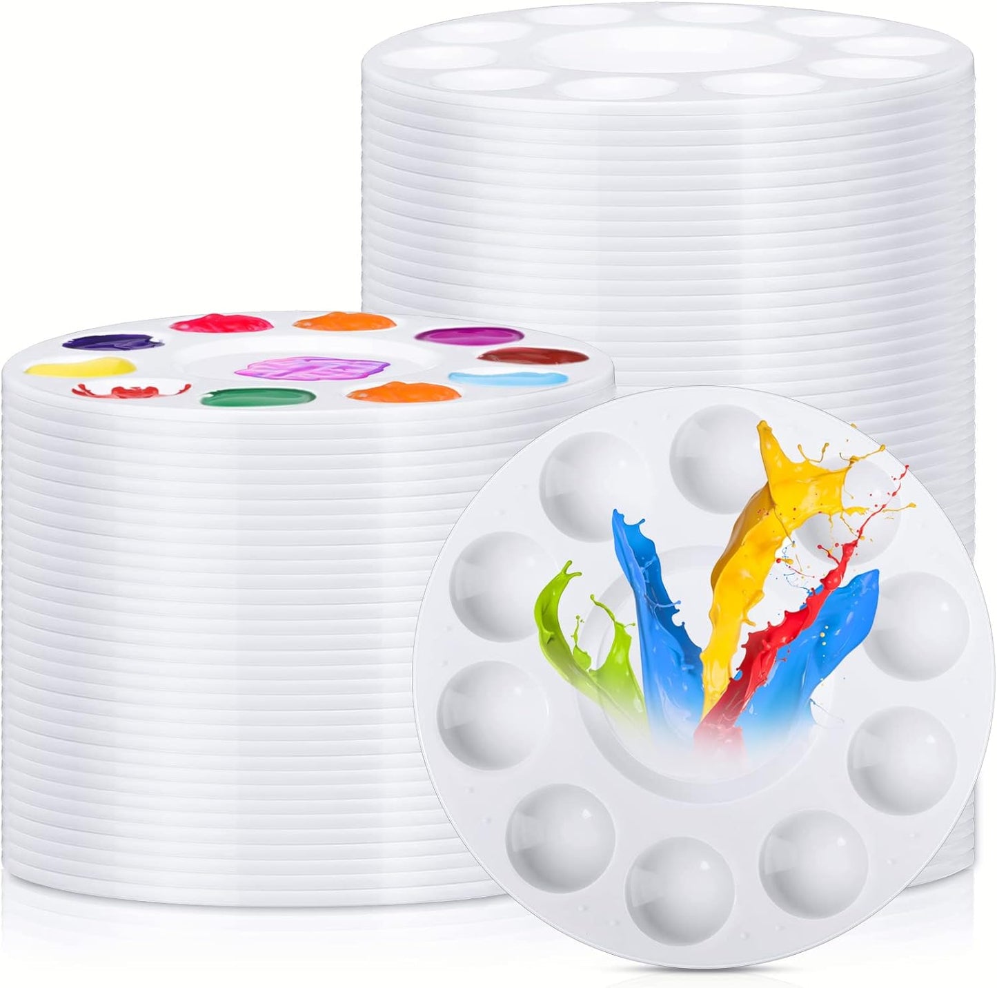 200 Pcs Round Paint Tray Palettes for Art Projects and Classes