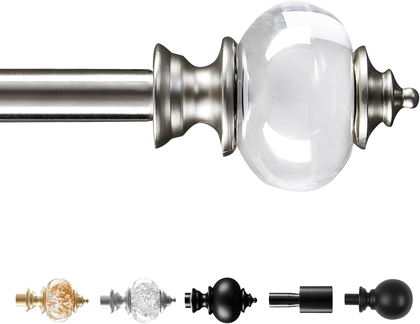 Adjustable Nickel Curtain Rod Set for Stylish Windows