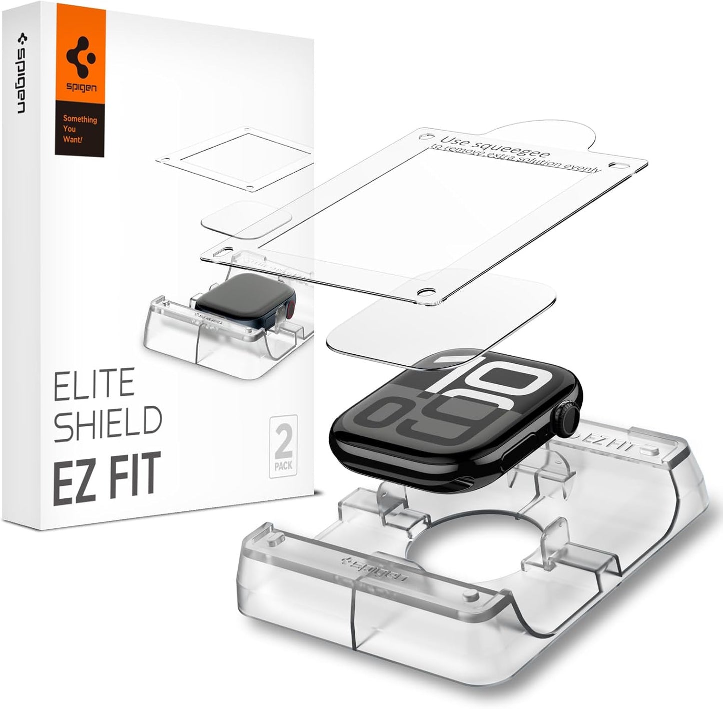 Spigen EliteShield EZ Fit Apple Watch Series 10 Screen Protector - 2 Pack