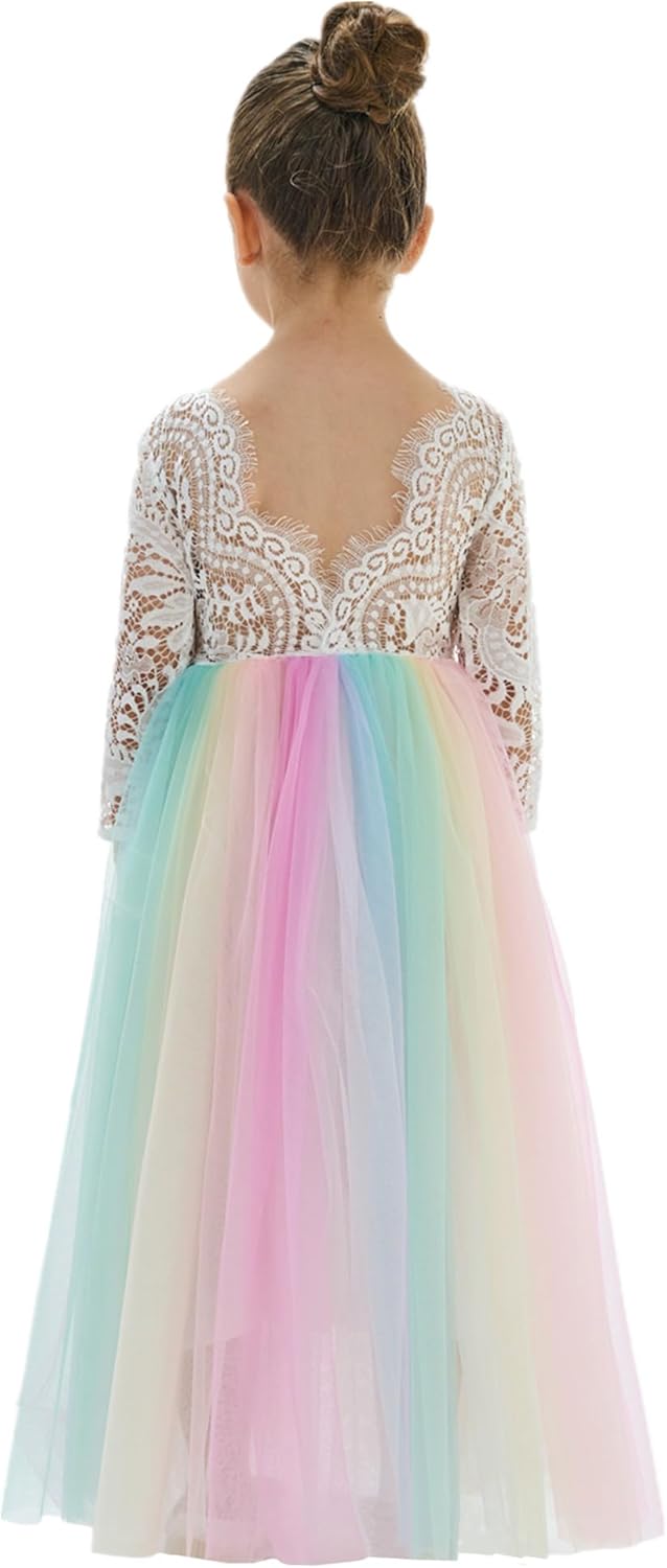 2Bunnies Girl Peony Lace Back A-Line Tutu Flower Dress