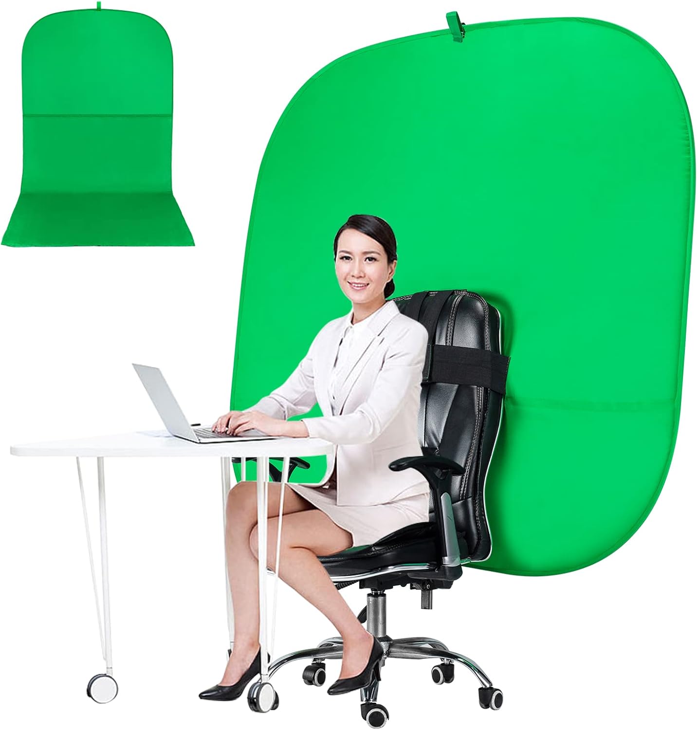 Portable Green Screen Chair for Video Chats and Photography