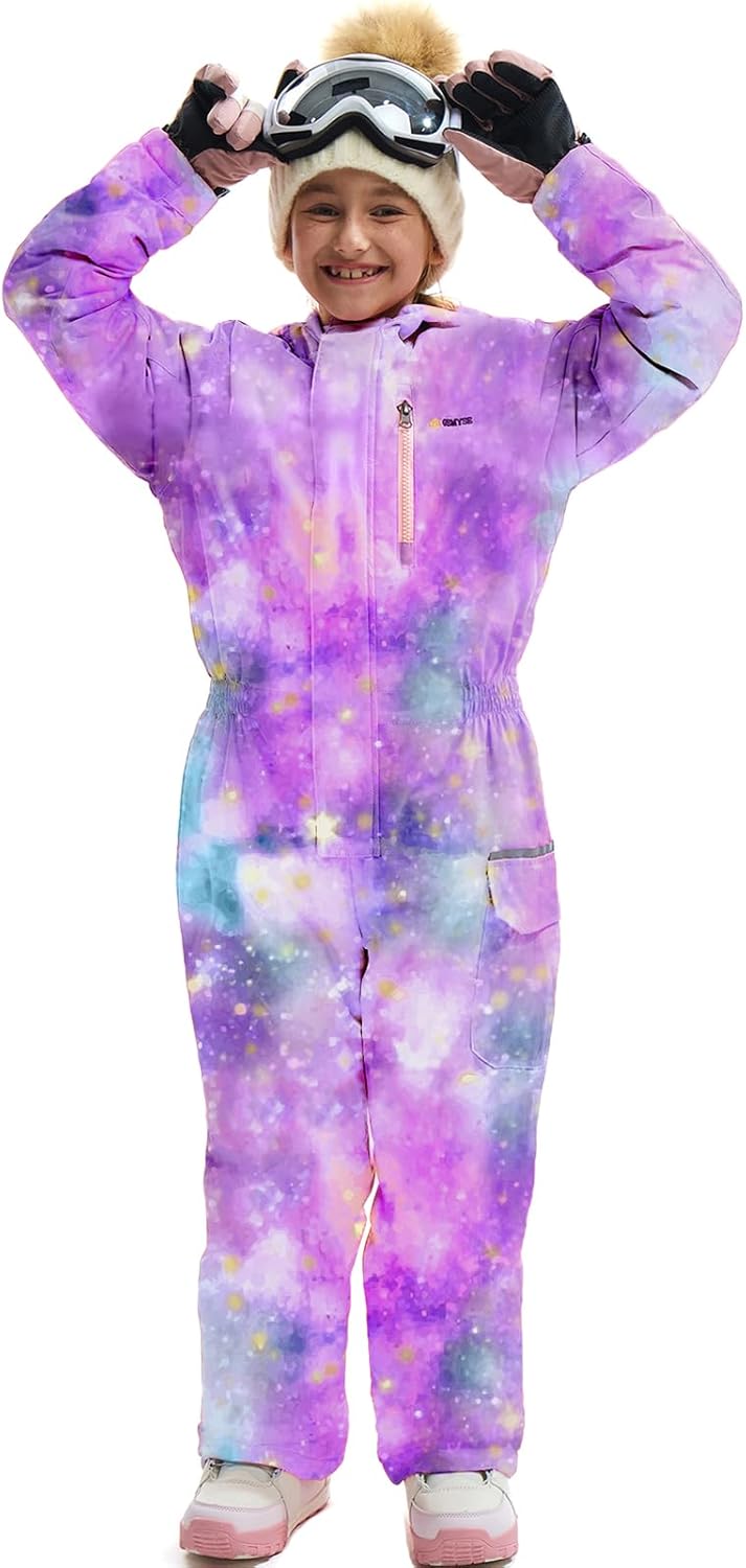 GEMYSE Kids One Piece Ski Suit for Winter Outdoor Fun