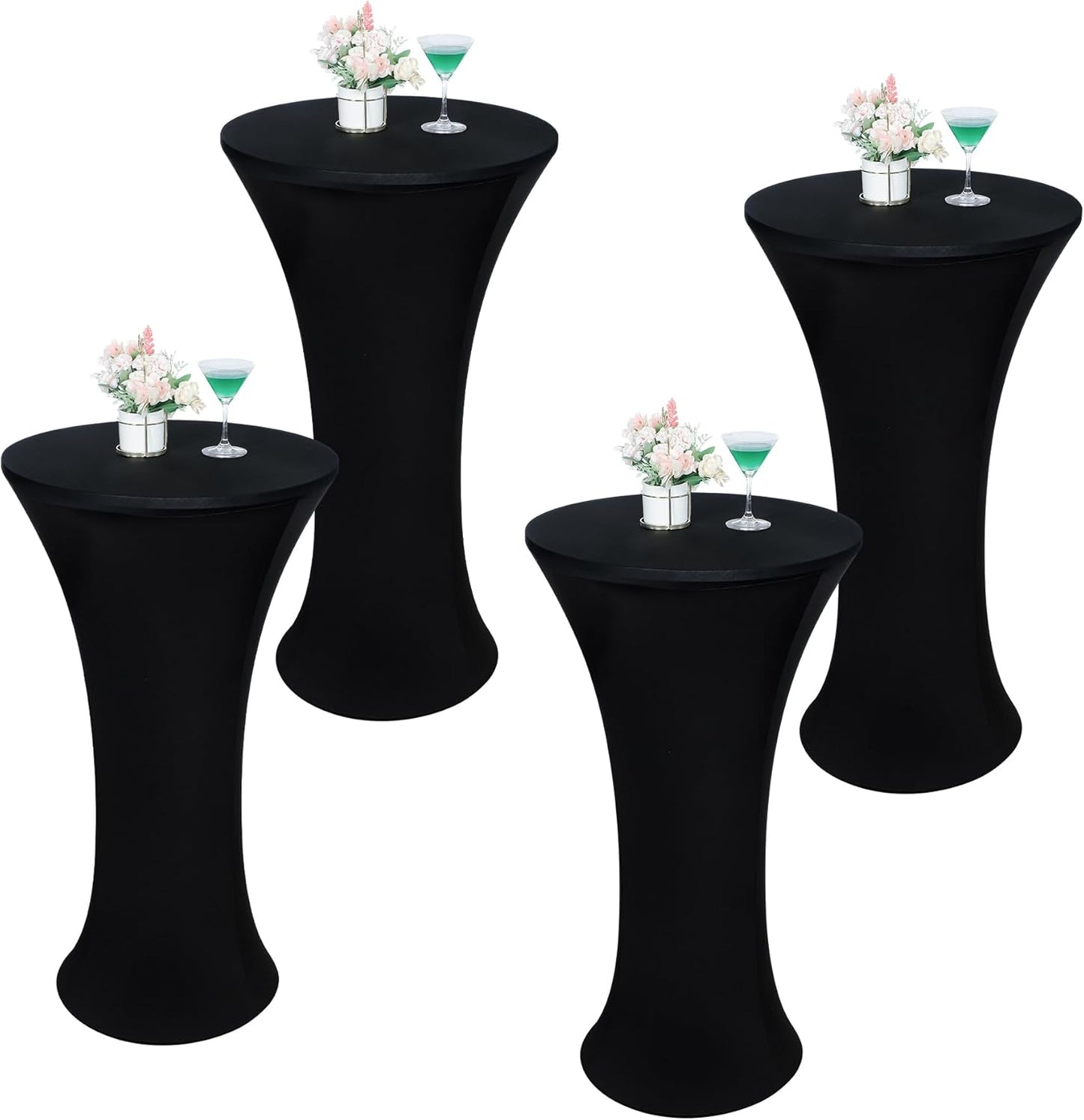 Round Cocktail Tablecloth Fitted Covers for Events and Parties