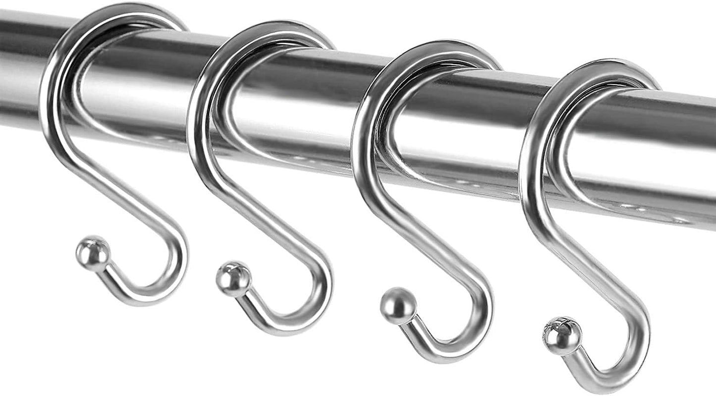 Rust-Resistant S Hooks Set for Curtains, Utensils, Clothing