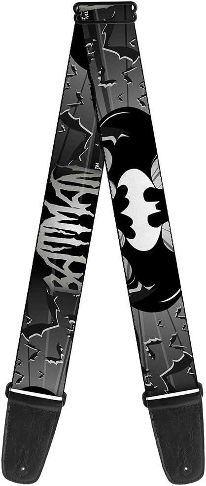Buckle-Down Batman Guitar Strap - Signal & Bats Design - 2 Wide - Pet-Friendly