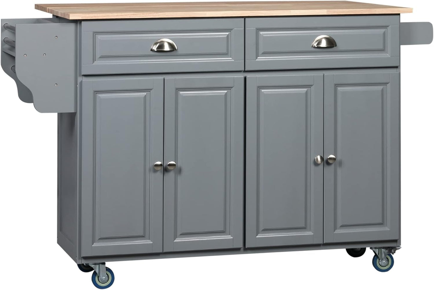 HOMCOM Kitchen Island Cart: Expandable Storage Solution