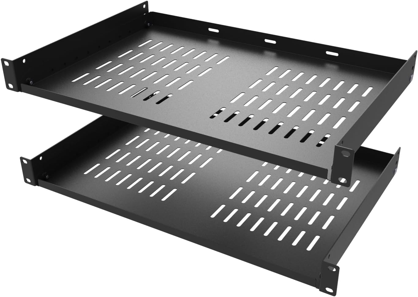 2 Pcs 1U Universal Rack Shelf for 19 in Networking Cabinet
