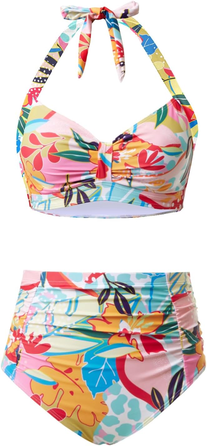 High Waisted Bikini Set for Women with Tummy Control Style