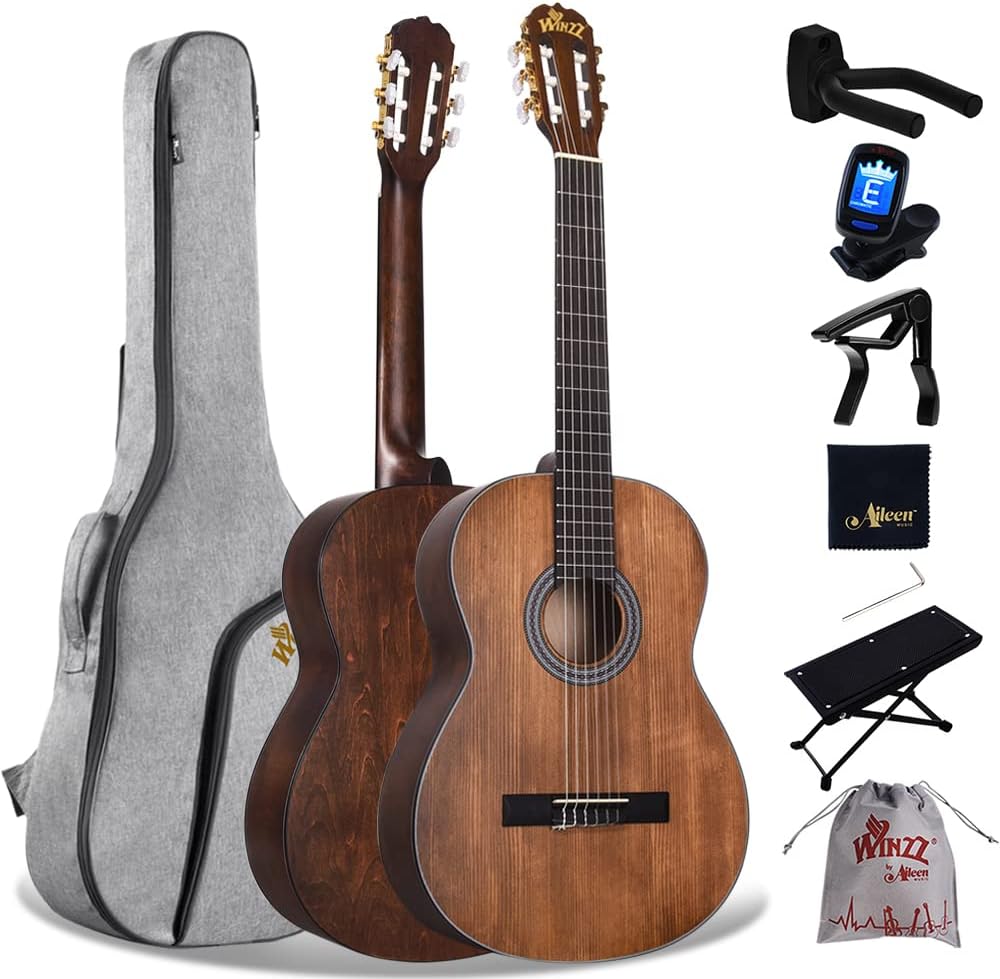 Winzz Classical Guitar for Beginners 39 Inches Brown - Great Value