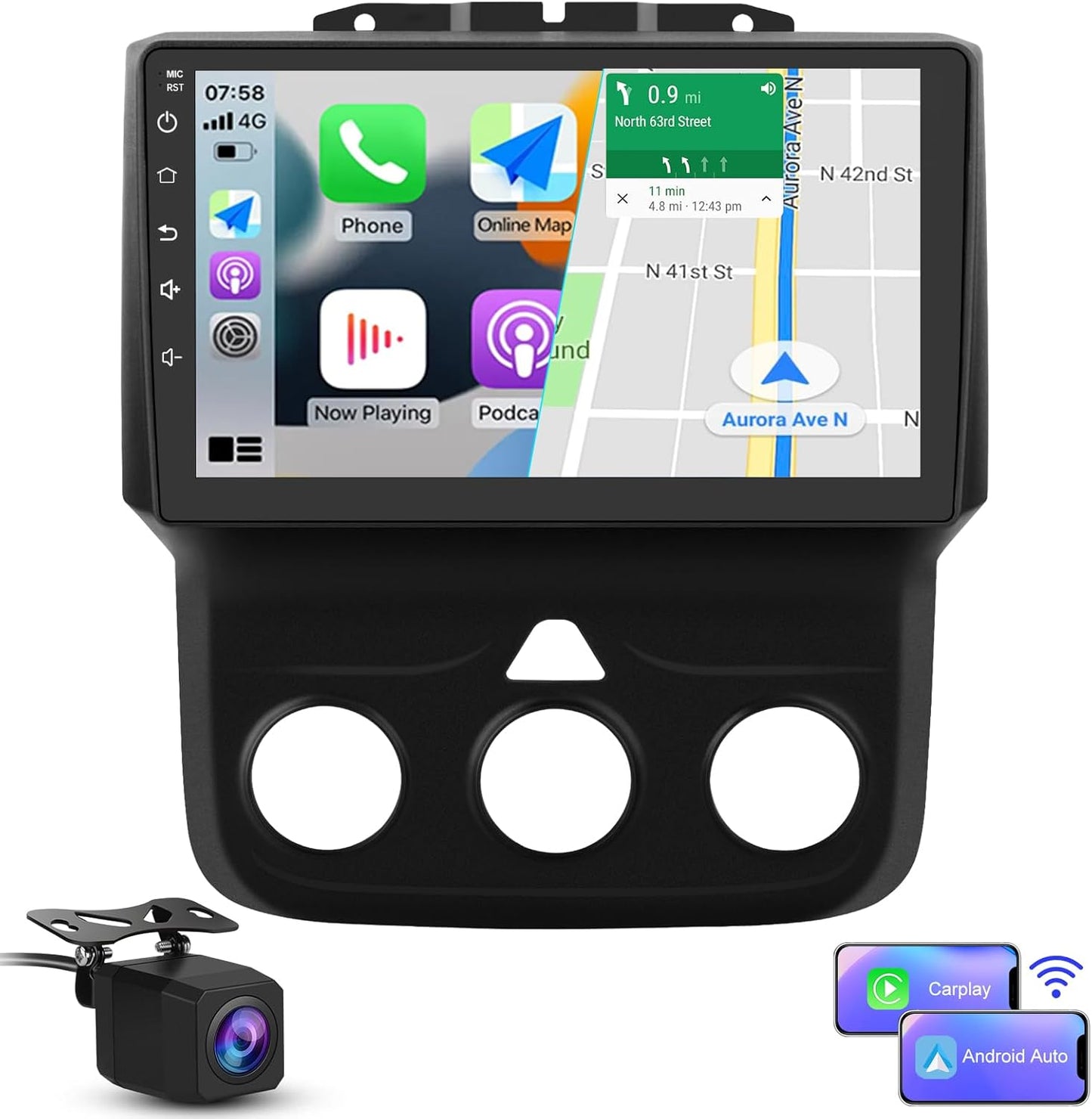 AWESAFE Android Car Radio for Dodge RAM 1500 2500 3500 Models