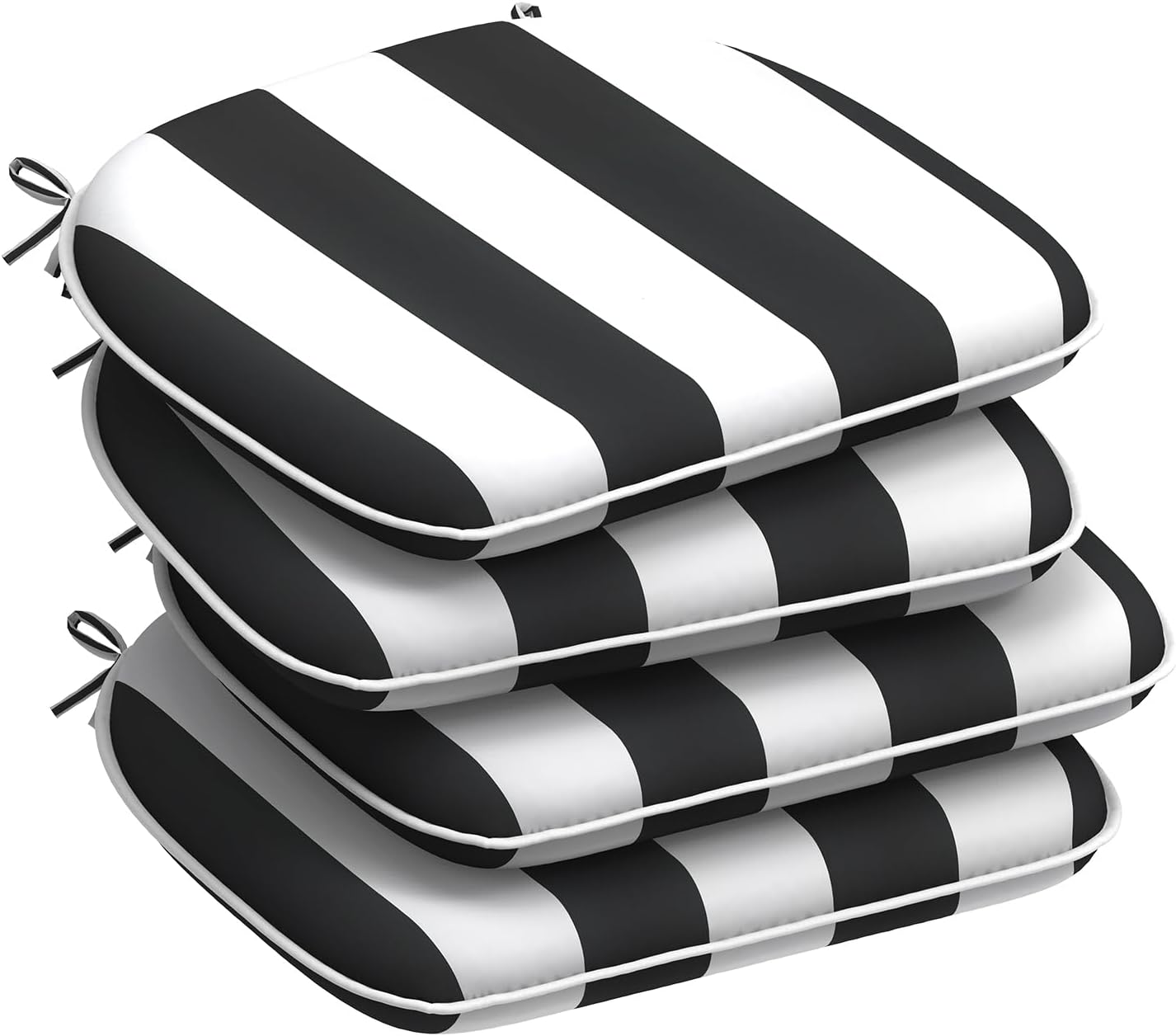 Set of 4 Water Repellent Outdoor Chair Cushions for Comfort