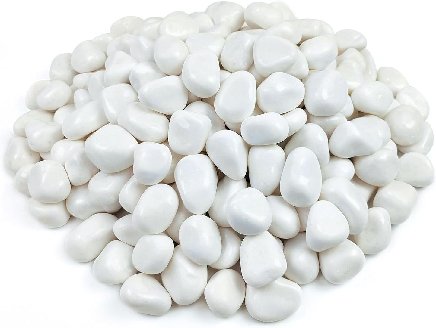 40 lbs White Stones for Garden - Decorative Polished River Rocks