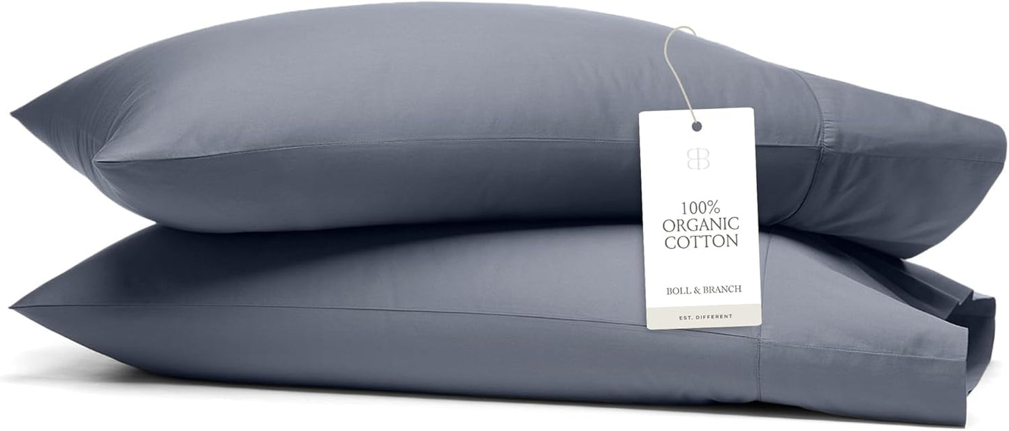 Boll & Branch Signature Hemmed Pillowcase Set - King Size Luxury