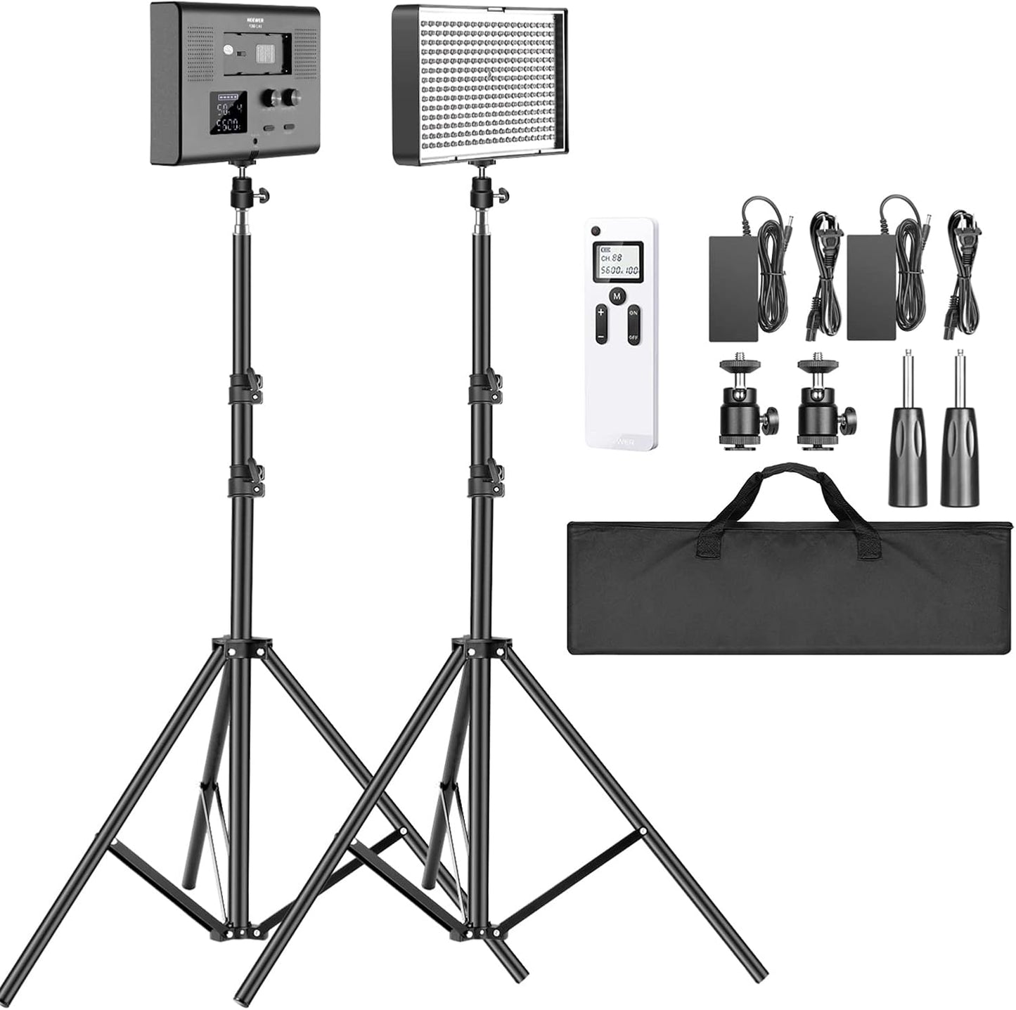 Neewer 2-Pack 2.4G LED Video Lighting Kit for Photography