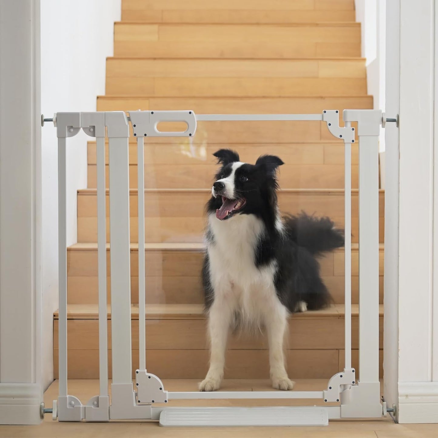 Clear Baby Safety Gate for Stairs - Easy Walk Through Design
