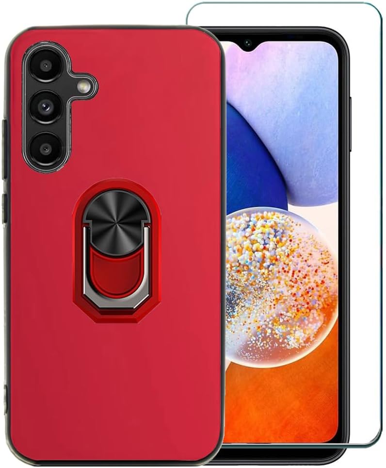 Bark A14 Kids Phone Case with Screen Protector & Ring Holder - Red