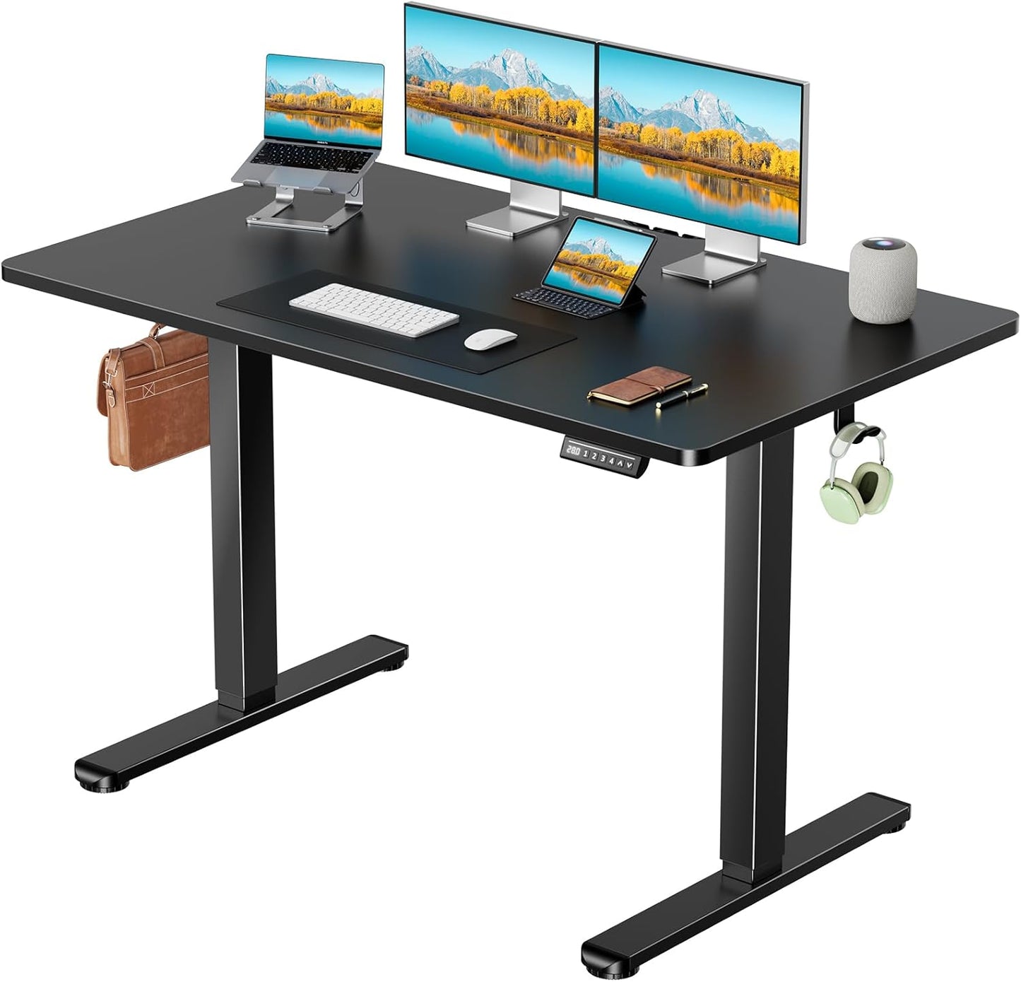 Height-Adjustable Marsail Standing Desk: Deeper Tabletop, 4 Memory Presets