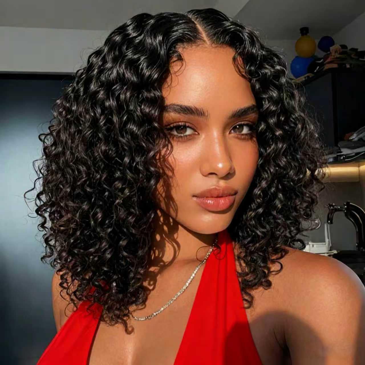 13x4 Lace Front Wig Human Hair Curly Bob Wig for Women